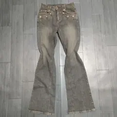 00s スタッズ フレア ストレッチ デニムパンツ 平成ギャル y2k ギミック