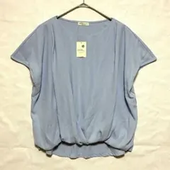 新品 earth music&ecology フロントクロス トップス 水色 F
