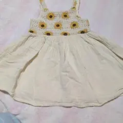 ZARA ひまわり柄 クロシェ編み ワンピース 92cmのサムネイル