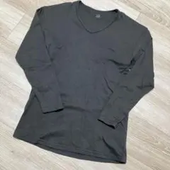 YG チャコールグレーVネック 七分袖インナーTシャツ