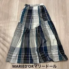 MARIED‘OR（マリードール）チェック柄フレアスカート（ネイビー、グレー）