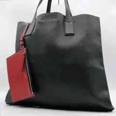 美品 マークジェイコブス トートバッグ 肩掛け A4可 ロゴ ブラックh965