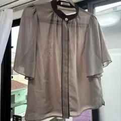 natural couture シースルーブラウス ブラウン