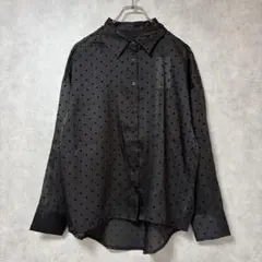 新品 ANDSEARCH ブラック ドット シャツ シースルー M