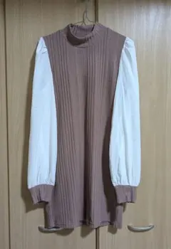 SHEIN リブ編み ハイネック ミニドレス.