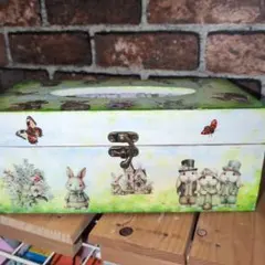 koko様専用∼ウサギと蝶の木製ティッシュボックス