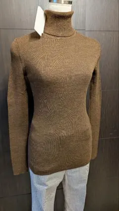 UNIQLO エクストラファインメリノウール セーター M ダークブラウン