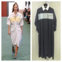 〓CARVEN〓 パネル切替 袖シャーリング ベルテッド ワンピースのサムネイル