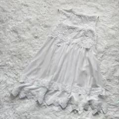 マーキュリーデュオ MERCURY DUO総レース切替ワンピース　ノースリーブ