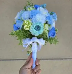 青系 ブーケ ウエディングブーケ 造花