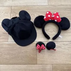 ミニーマウス カチューシャ・帽子セット