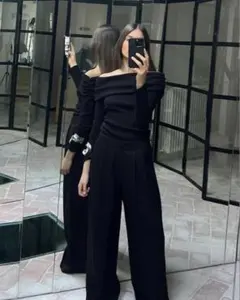 ZARA オフショルダー　黒