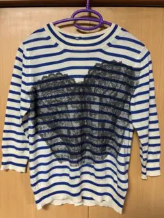tricot COMME des GARCONS 五分袖ボーダーニット