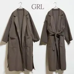 ★グレイル★ロングコート ベルト付き ボタン無し ブラウン 大人おしゃれ タグ付
