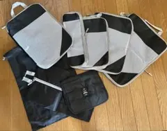 【旅行用圧縮袋】８点セット 大容量 軽量 トラベルポーチ 新品