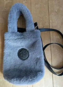 グレー ファーショルダーバッグ