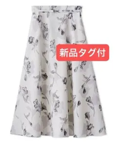 ベルト付フレアスカート セルフォード 新品タグ付 オフホワイト 36 S 花柄のサムネイル