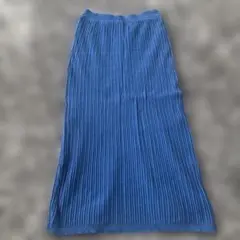 リブ編み　青タイトスカート LOWRYS farm