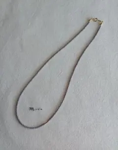 ネックレス チェコビーズ マットグレー