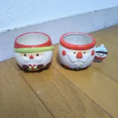 2個セット　ペアサンタ　クリスマス　サンタクロース　クリスマス小物入れ　小物入れ
