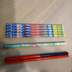 えんぴつB6本（キャラクター）＋ 赤鉛筆1本 ＋ 赤青鉛筆1本（三菱鉛筆）