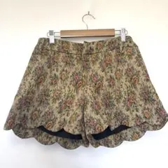 CPC SCAMP ゴブラン柄 花柄スカラップカットショートパンツ　Mサイズ