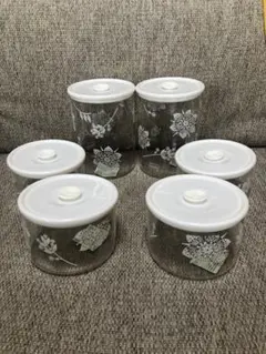 新品　iwaki耐熱ガラス密閉パック＆レンジ6点セット イワキ キャニスターのサムネイル