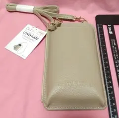 未使用 タグ付き LOVEHOME キャンドゥ スマホショルダー ベージュ