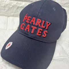 美品✨PEARLY GATES パーリーゲイツ キャップ 帽子　紺　刺繍ロゴ