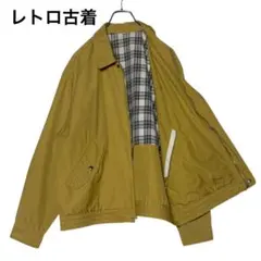 レトロ古着 スウィングトップ ブルゾン 黄色系 M 短丈ジャンパー