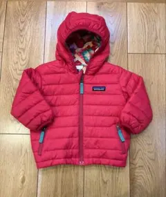 patagonia フード付 ダウンジャケット 赤 リバーシブル 12-18М