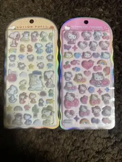 コットンパフィーシール　キティーちゃん　スヌーピー　正規品　2枚セット