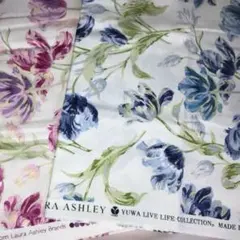 新品Laura Ashley ローラアシュレイシクラメン花柄110×50㎝×2枚