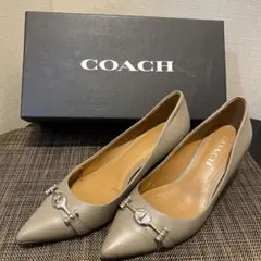 coach コーチ パンプス グレージュ ポインテッドトゥ 中古 23.5