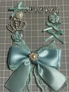 No.93 硬質ケースデコ リボン 水色 青系 推し活 B8 トレカ カード