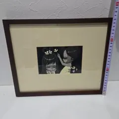ジョンレノン　オノヨーコ　人物画　イラスト　白磁板　フレームスタンド　ビートルズ ジョンレノン オノヨーコ 人物画 イラスト 白磁板 フレームスタンド
