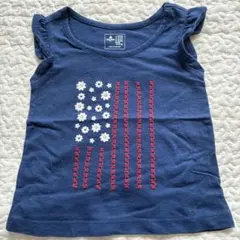 babyGap ネイビー フリル袖 Tシャツ 90cm