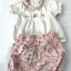 NEXT 白とピンク花柄半袖とブルマのセット