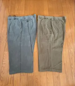 メンズウエスト100cmショートパンツ2枚ブラウンカーキ