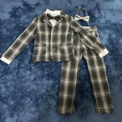 フォーマルスーツセット 110cm チェック柄