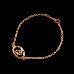 Dior クリスチャンディオール ゴールドメタル パール ブレスレット 赤 