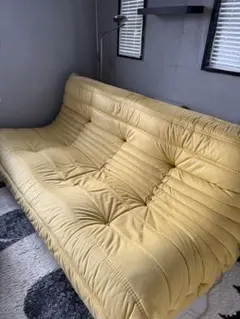 リーンロゼ　トーゴ　3P イエロー　3人掛けソファ