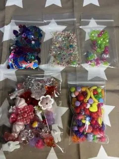 ハンドメイド用パーツ　ヘアゴムパーツ　スパンコール　ビーズまとめ売り!！
