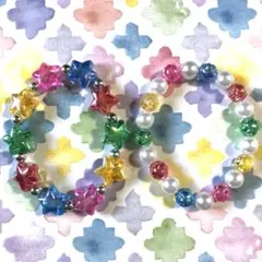 昭和レトロ　懐かしい駄菓子屋さんの子供用　　ビーズブレスレット2個セット　A