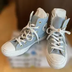コンバース ハイカット 23.0 ハートパッチ限定品　水色