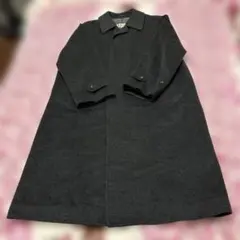 カシミヤ＆ウール100%ダークグレー ステンカラーコート❣️