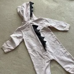 恐竜デザインロンパース（ピンク）