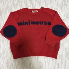 mikiHOUSE 赤 ニットセーター エルボーパッチ