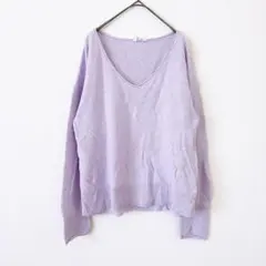 GAP Vネック ニット 長袖 ライトパープル S トップス レディース 紫