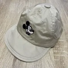 ミッキーマウス 刺繍 ベージュキャップ 48-50cm